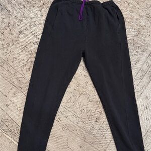 XiRENA Black Track Joggers with Purple Drawstring